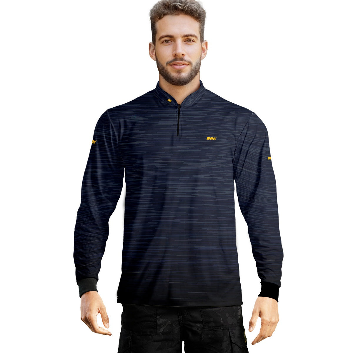 Camisa Masculina Agro Brk Mescla Azul Escuro com Proteção Solar UV50+ Envio Imediato - Brk Agro