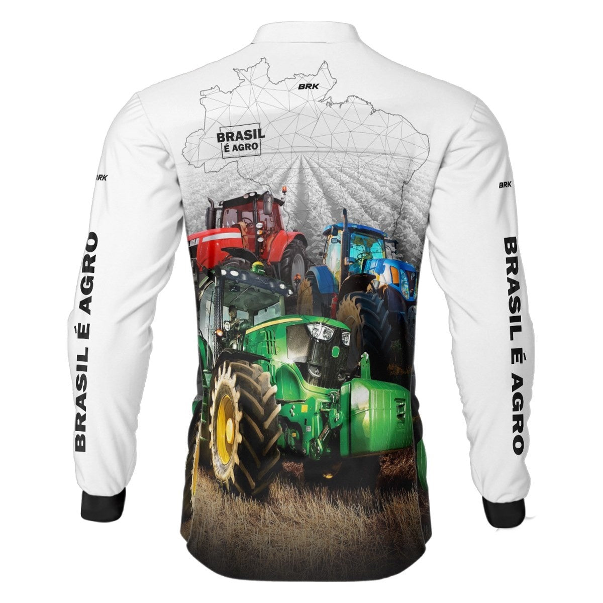 Camisa Agro Brk Brasil é Agro Branca com Proteção Solar UV50+ - Brk Agro