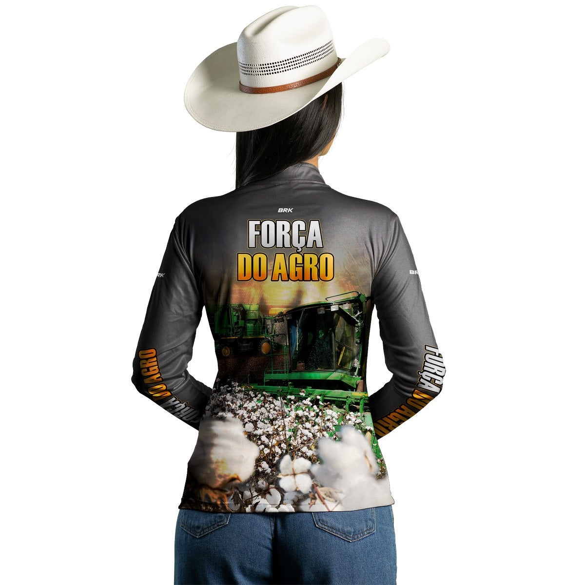 Camisa Agro Brk A Força do Agro Produtor de Algodão com Proteção Solar UV50+ - Brk Agro