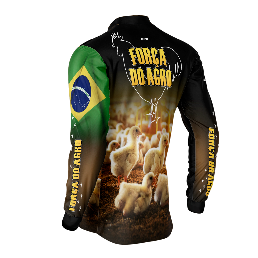 Camisa Agro Brk Força do Agro - Granja com Proteção Solar UV50+ - Brk Agro