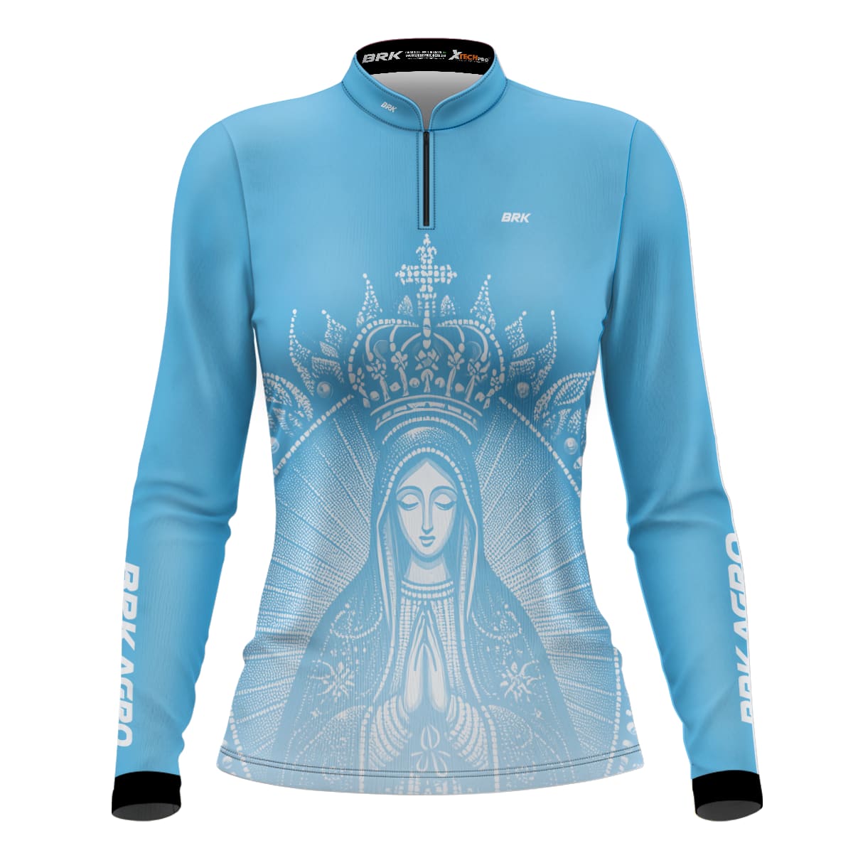 Camisa Agro Brk Feminina Nossa Senhora Azul Clara com Proteção Solar UV50+ - Brk Agro