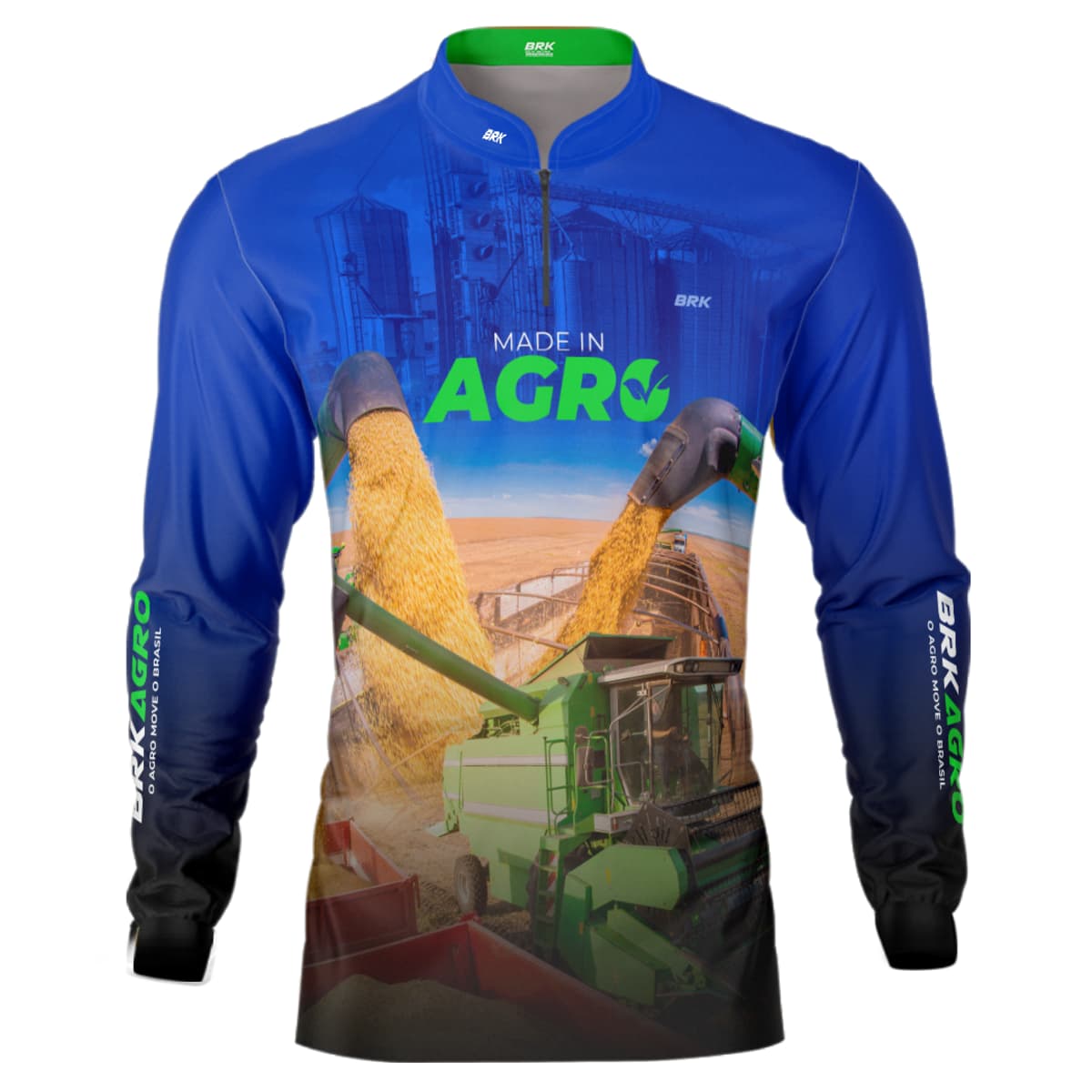 Camisa Agro Brk Azul Made in Agro Cultivo de Soja com UV50+ - Brk Agro