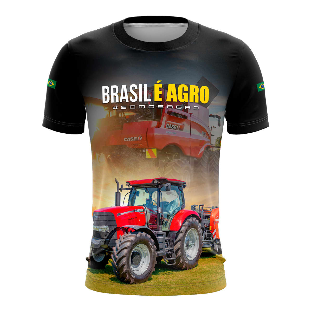 Camiseta Agro Brk Brasil é Agro Trator com Proteção Solar UV50+ - Brk Agro