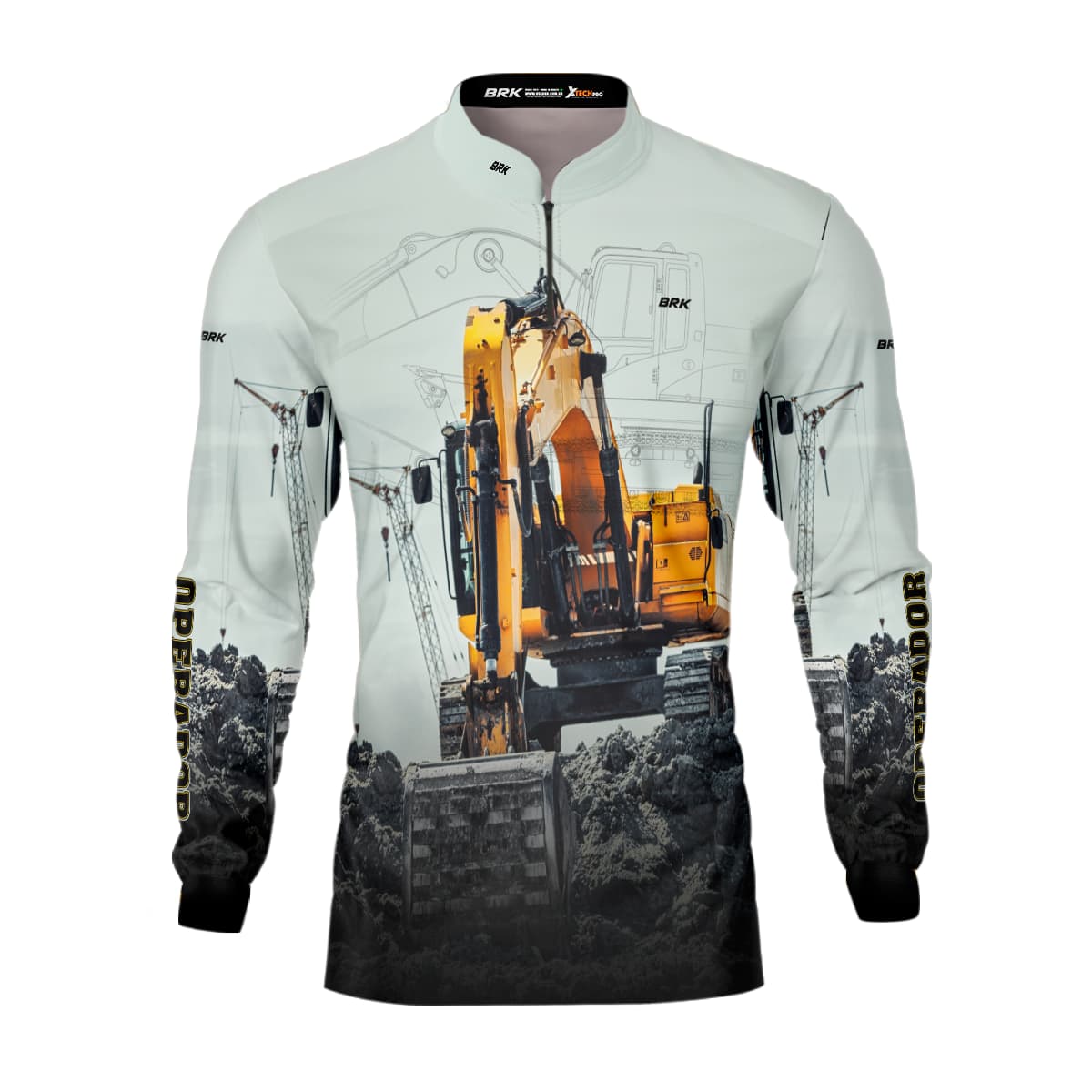 Camisa Agro Brk Operador de Máquinas Escavadeira com UV50+ - Brk Agro