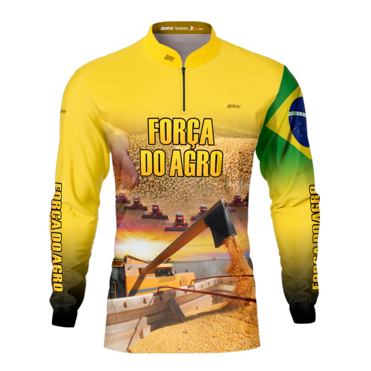 Camisa Agro Brk Produtor de Soja Amarela com Proteção Solar UV50+ - Brk Agro
