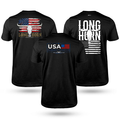 Kit Com 3 Camisetas De Algodão Coleção Long Horn - Brk Agro