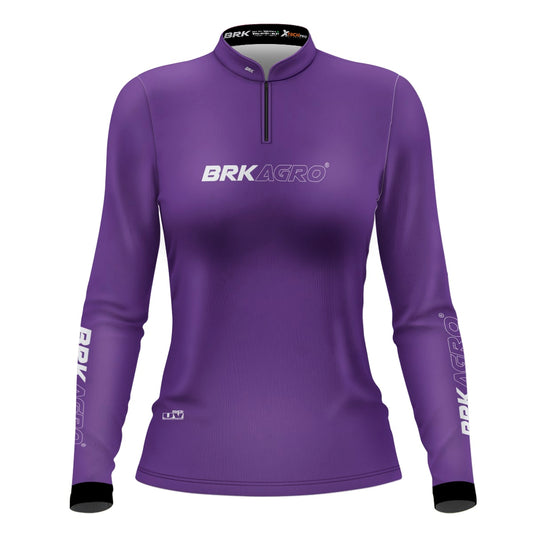 Camisa Feminina Agro Brk Roxa Clean com Proteção Solar UV50+ Envio Imediato - Brk Agro