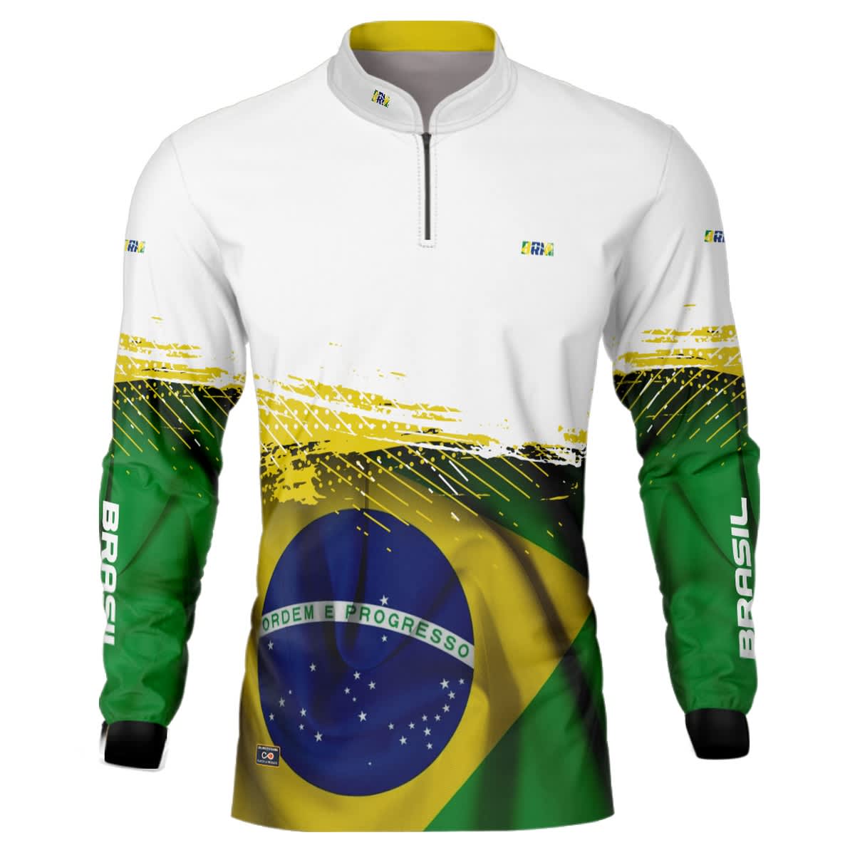 Camisa Agro Brk Brasil Branca com Proteção Solar UV50+ - Brk Agro