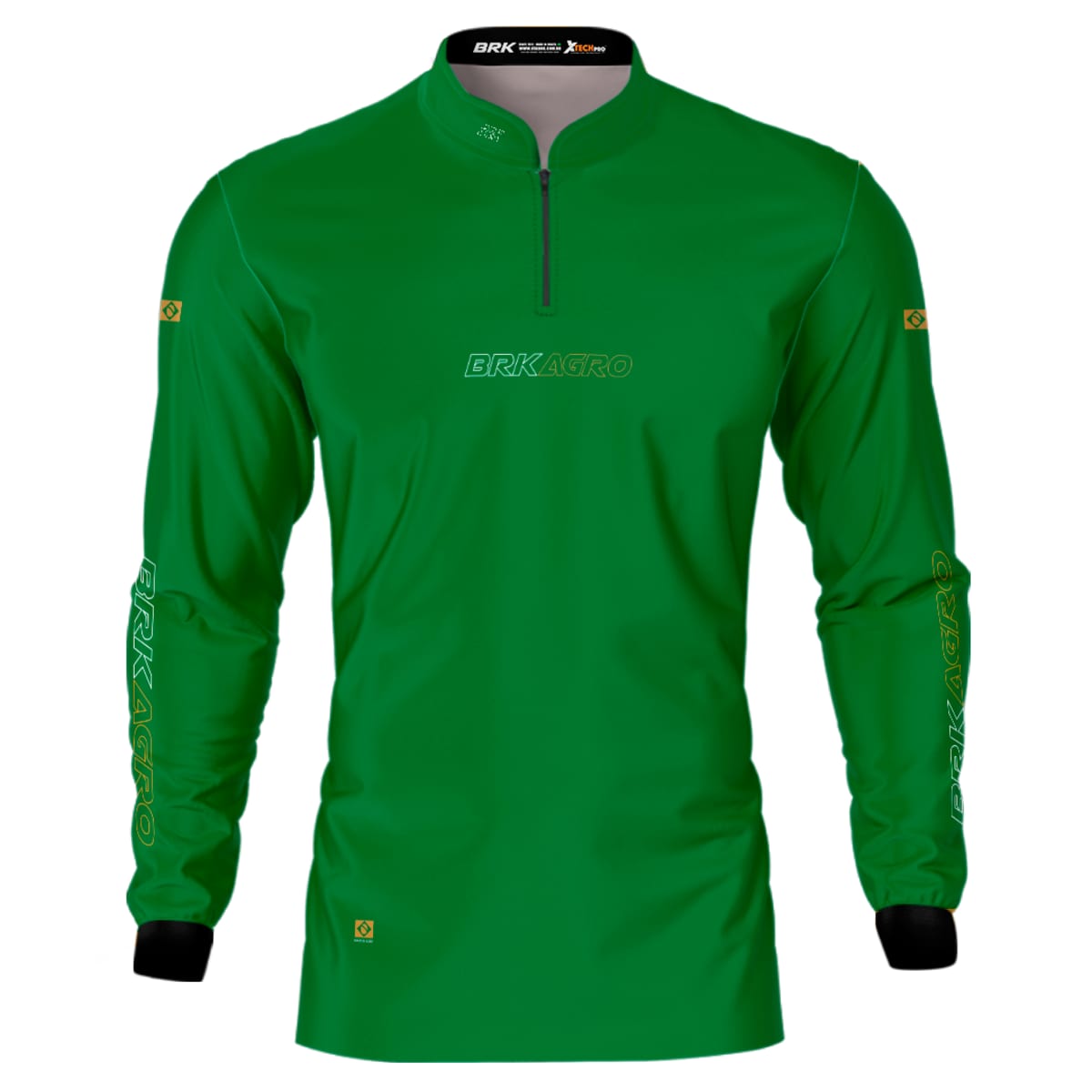 Camisa Agro Brk Básica Verde com Proteção Solar UV50+ - Brk Agro