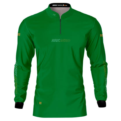 Camisa Agro Brk Básica Verde com Proteção Solar UV50+ - Brk Agro