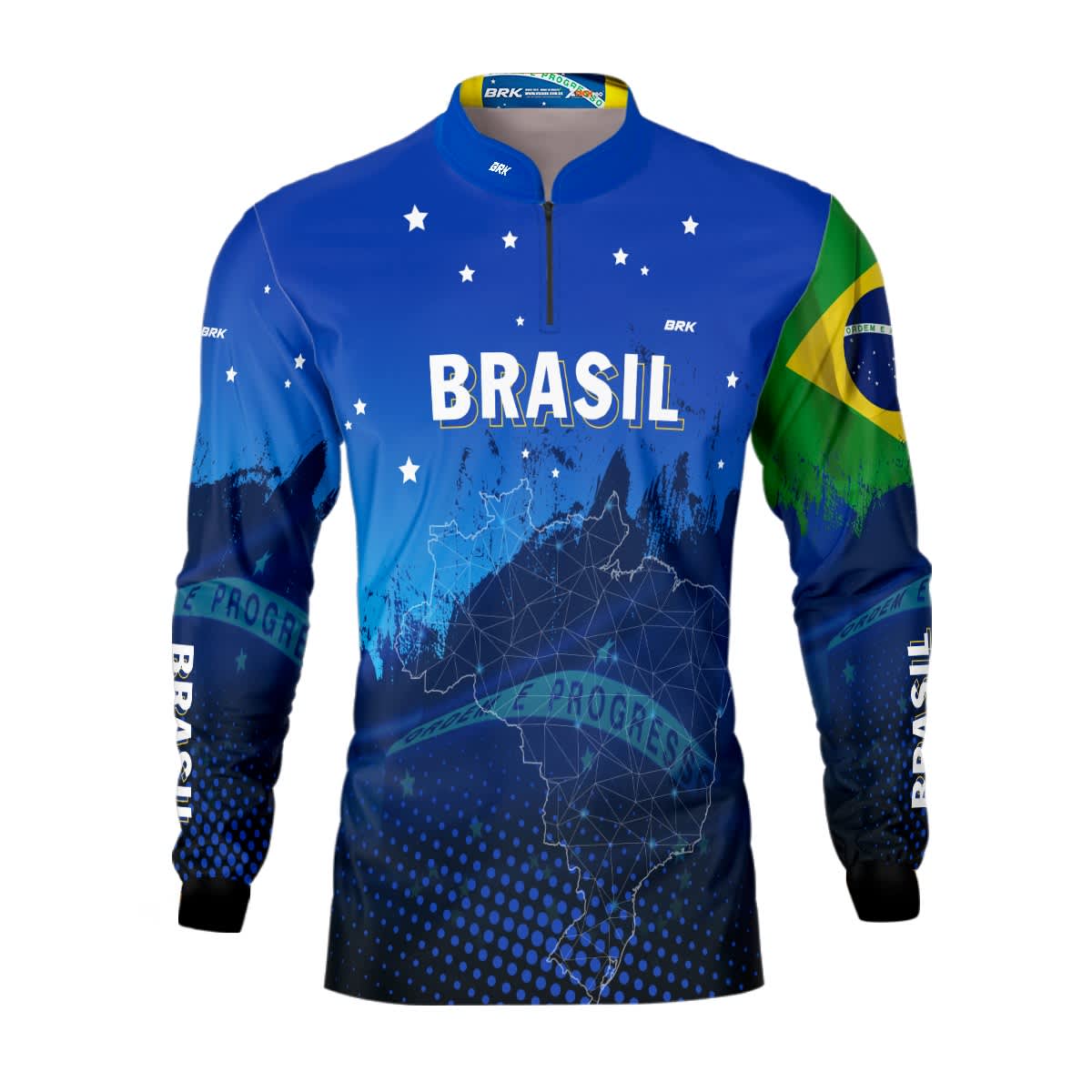 Camisa Brk Brasil Azul com Proteção Solar UV50 Envio Imediato - Brk Agro