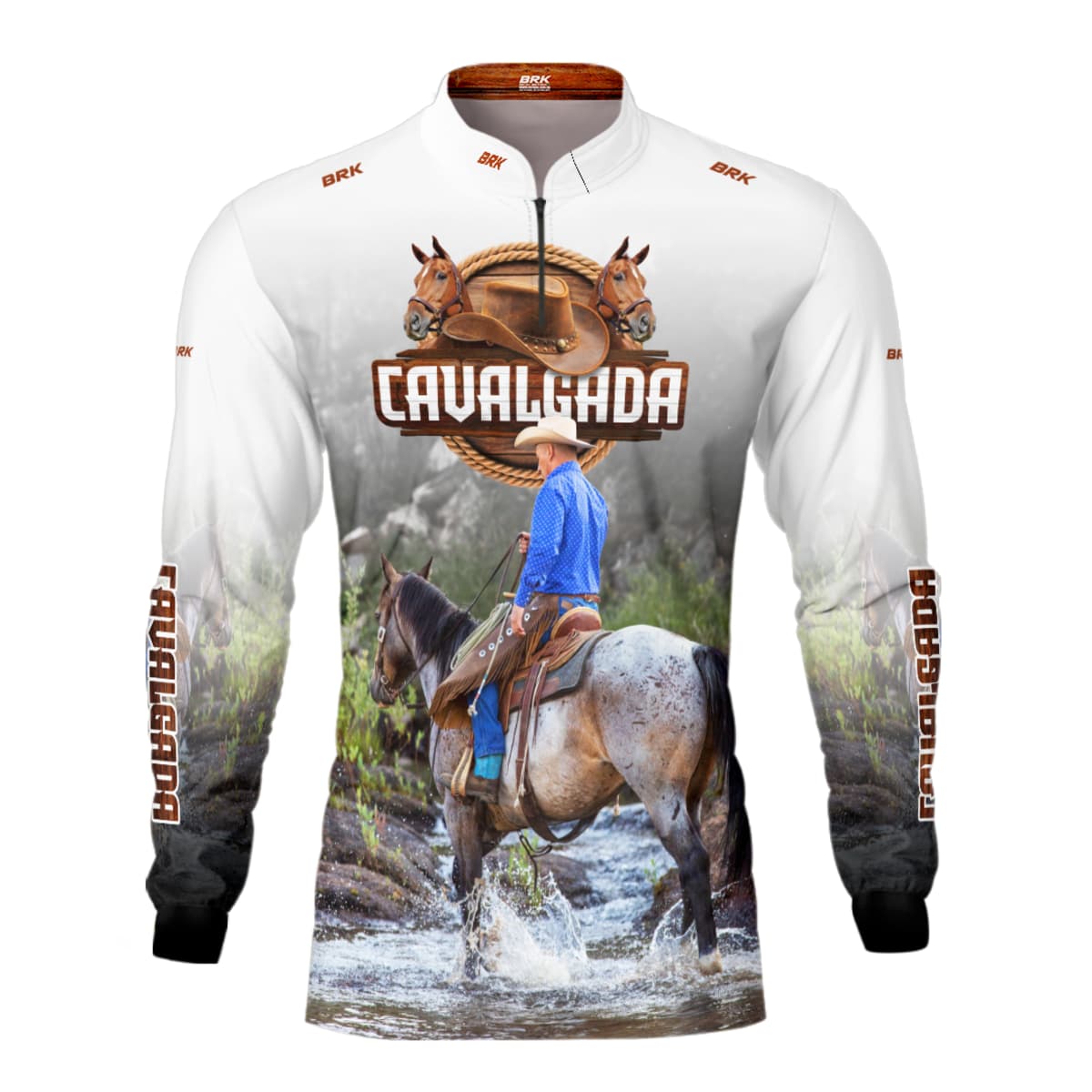 Camisa Agro Brk Cavalgada Branca com Proteção Solar UV50+ - Brk Agro