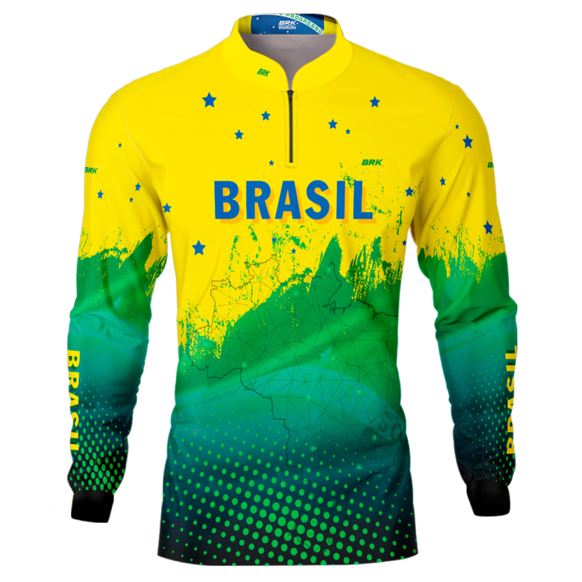 Camisa Agro Brk Brasil Amarela com Proteção Solar UV50+ - Brk Agro