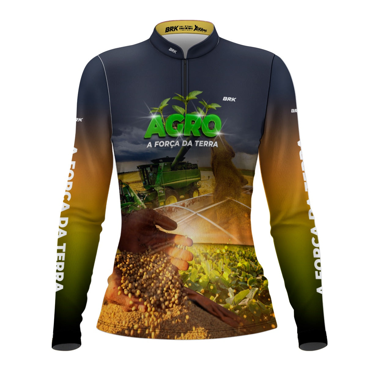 Camisa Feminina Agro Brk Plantação de Soja com UV50+ - Brk Agro