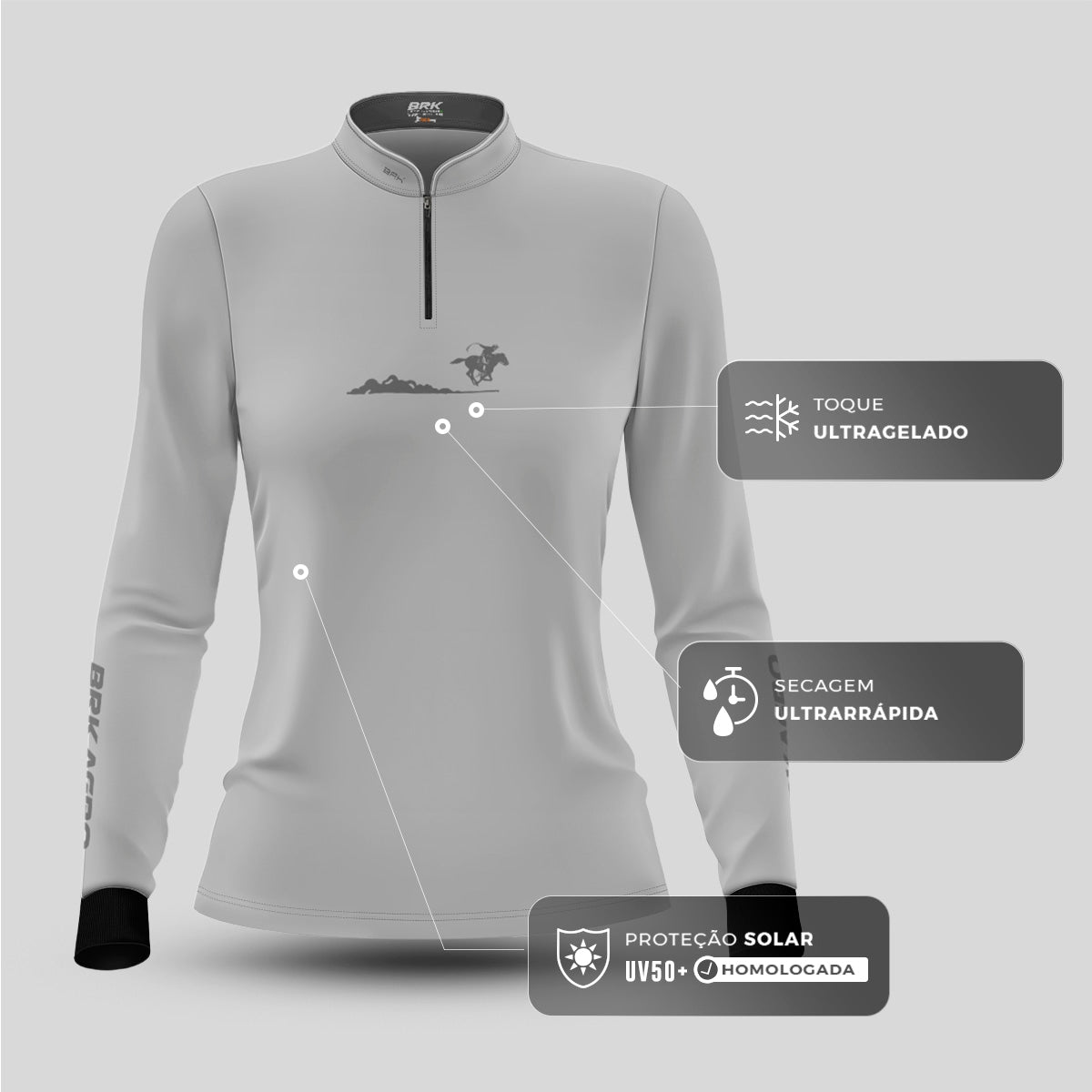 Camisa Agro Feminina Brk American Cowboy com Proteção UV50 - Brk Agro