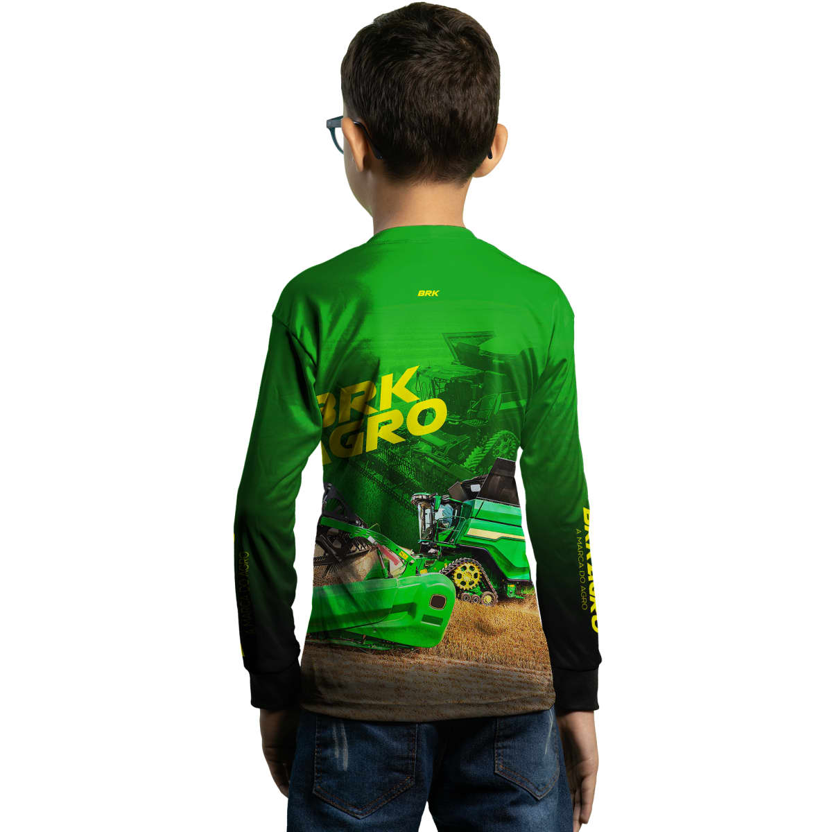 Camisa Agro Brk Colheitadeira X9 Verde com Proteção Solar UV50+ - Brk Agro