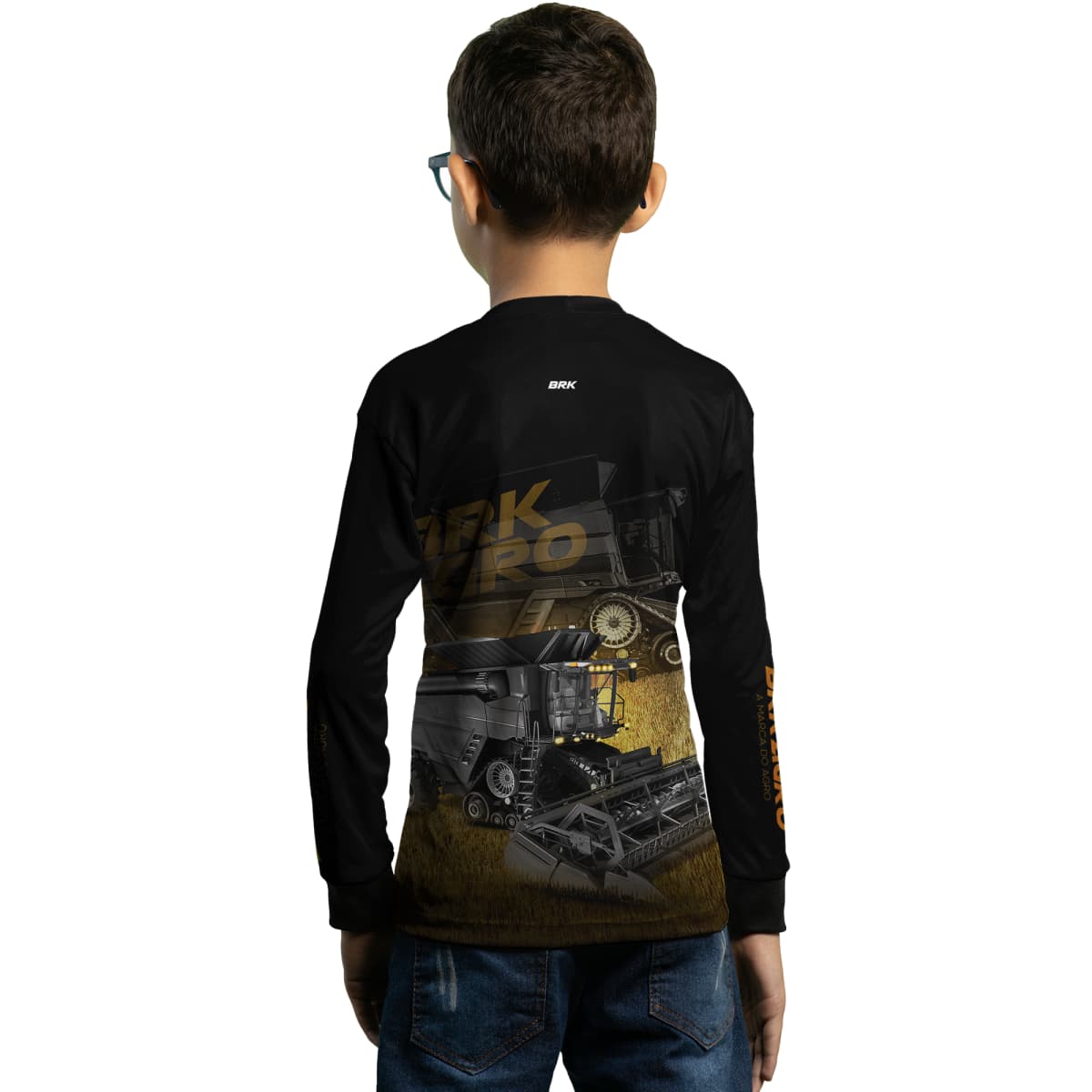 Camisa Agro Brk Preta Colheitadeira Ideal com Proteção Solar UV50+ - Brk Agro