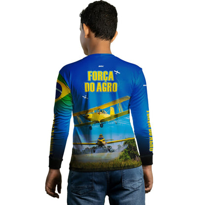 Camisa Agro Brk Azul Aviação Agrícola com Proteção Solar UV50+ - Brk Agro