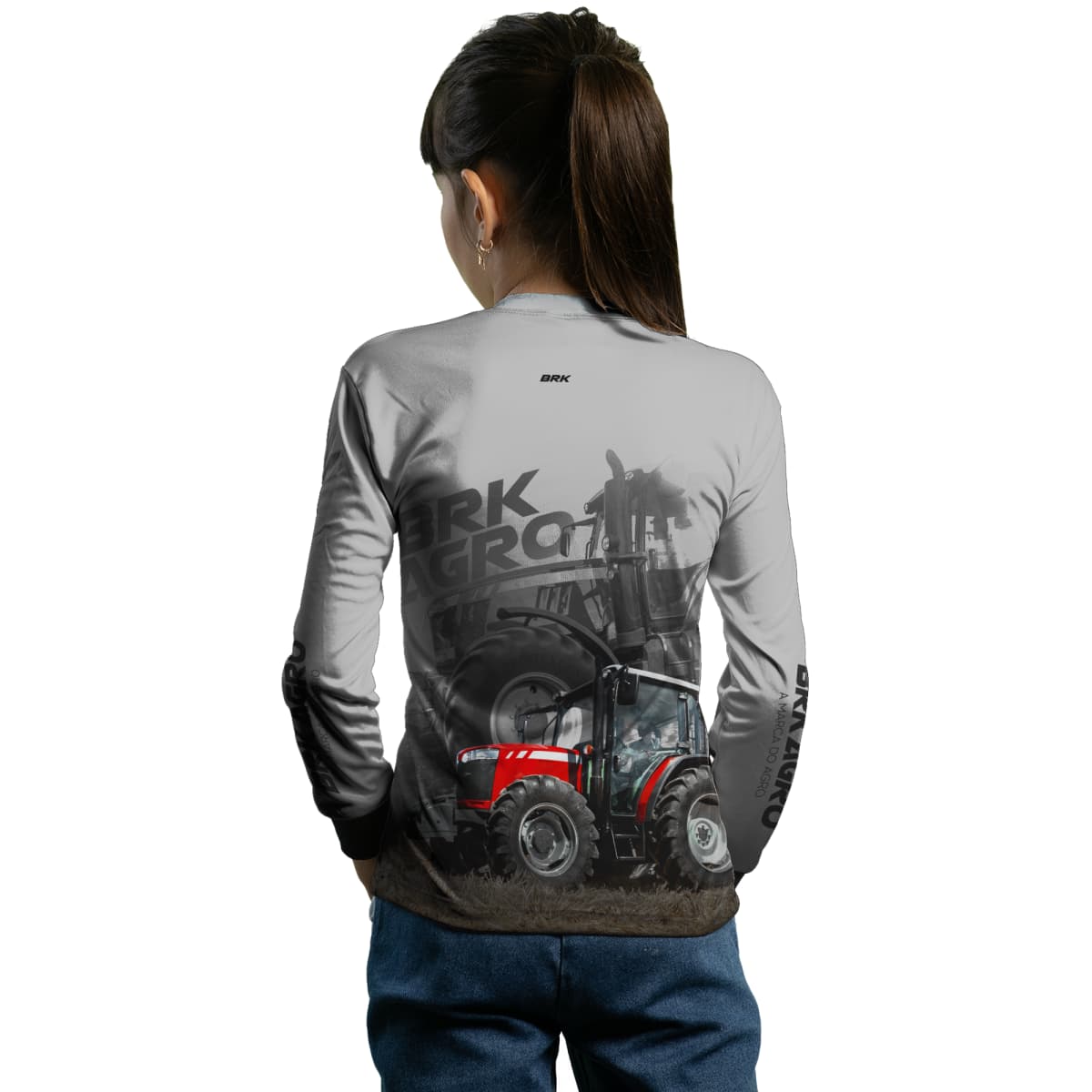 Camisa Agro Brk Trator 4707 Vermelho Clara com Proteção Solar UV50+ - Brk Agro