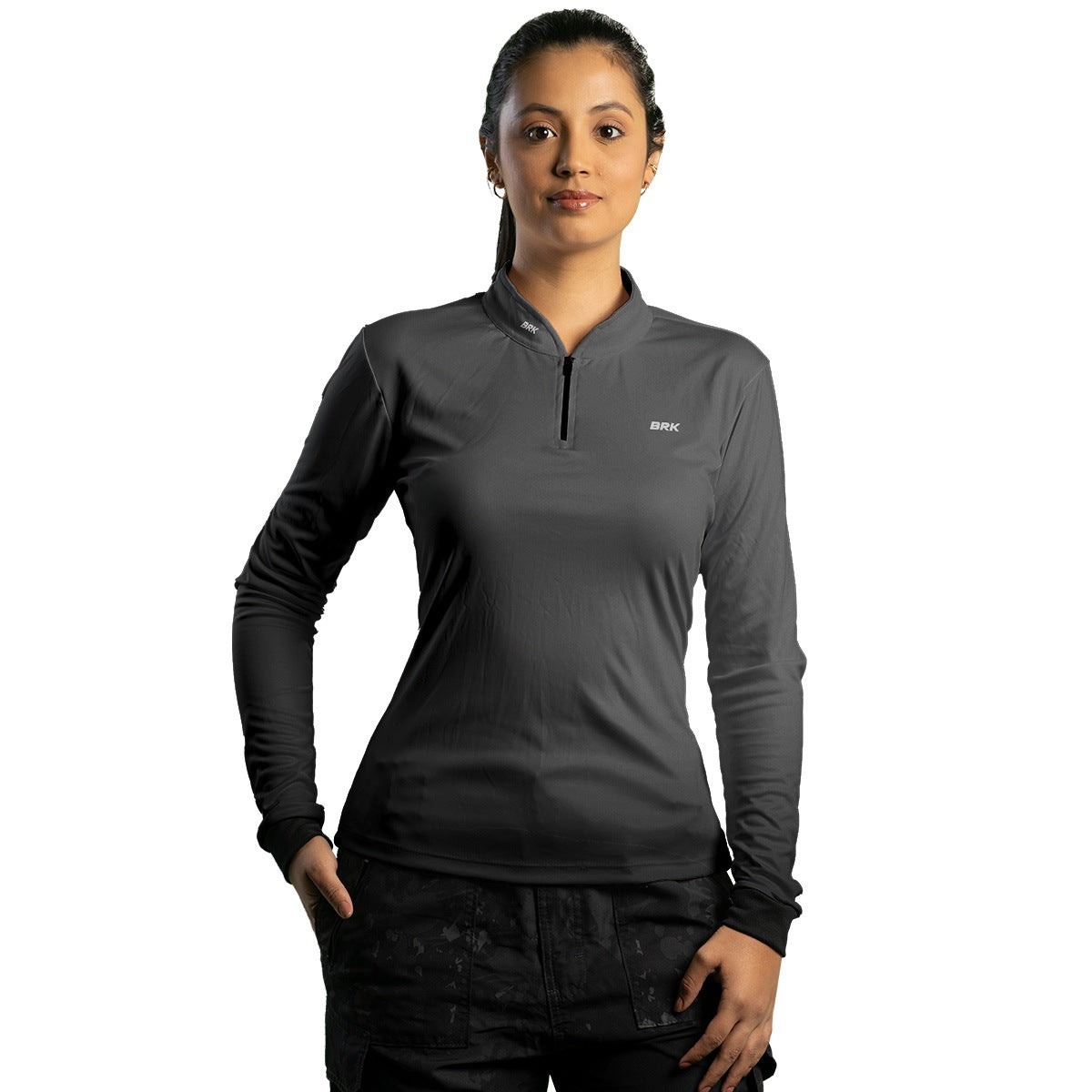 Camisa Térmica Feminina Brk Basic Cinza Chumbo com Proteção Solar UV50+ - Brk Agro