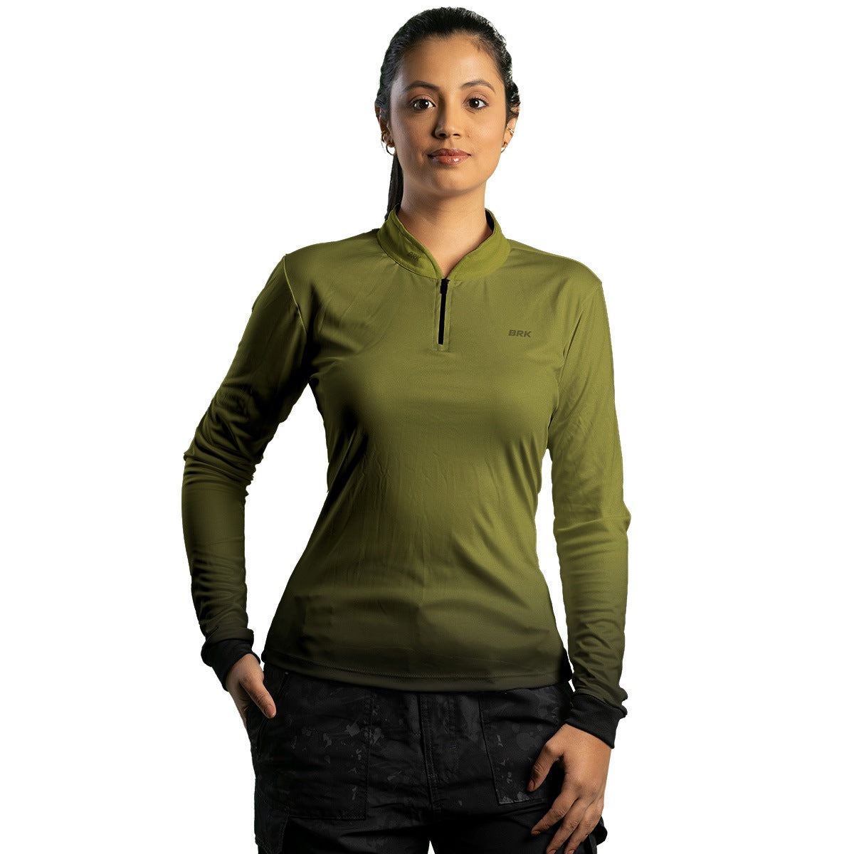 Camisa Agro Feminina Brk Unissex Basic Verde Musgo com Proteção Solar UV50+ - Brk Agro
