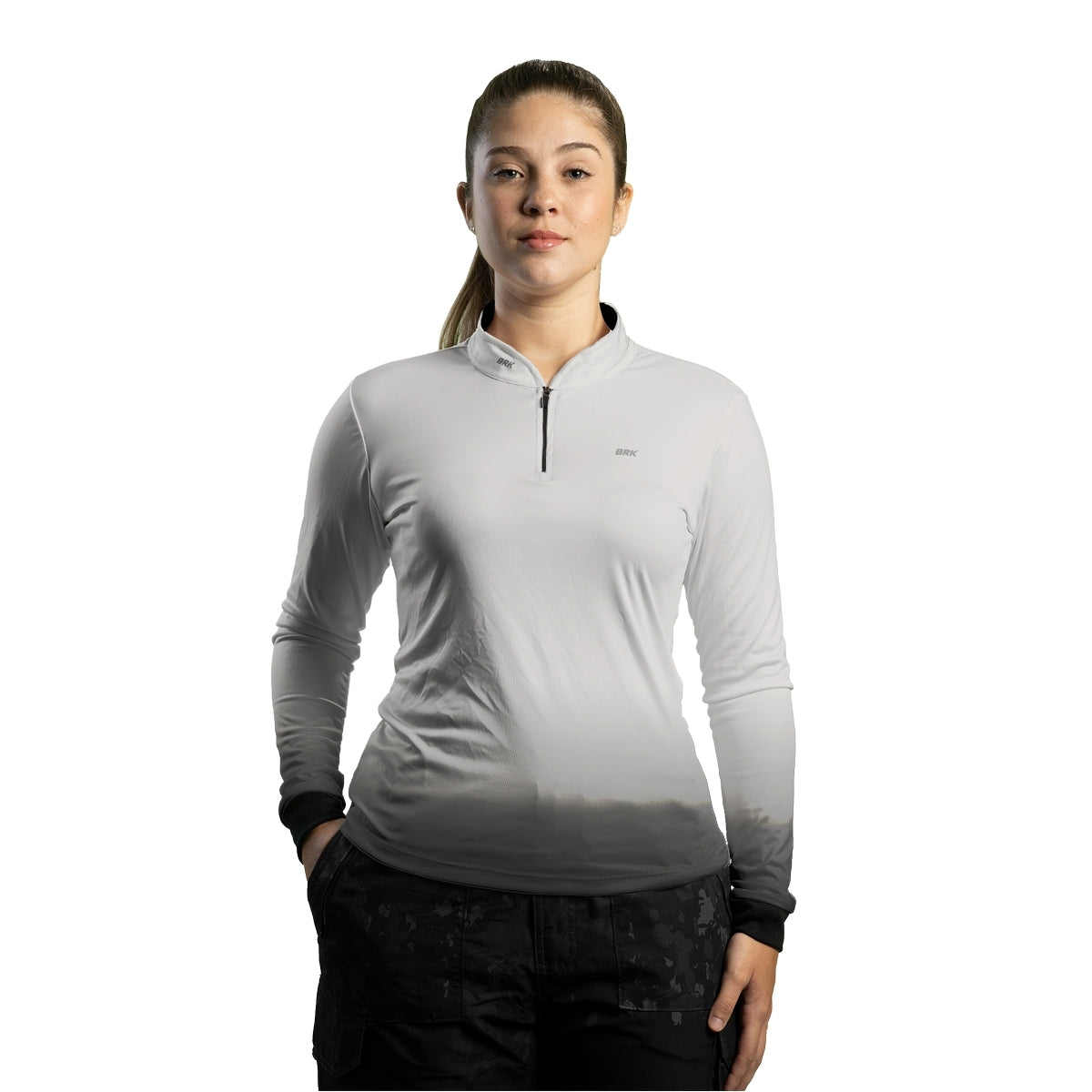 Camisa Feminina Brk Basic Cinza Claro com Proteção Solar UV50 Envio Imediato - Brk Agro