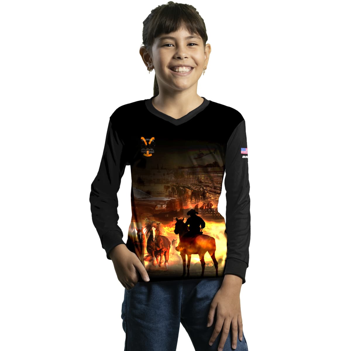 Camisa Infantil Brk Agro Dodge Ram Yellowstone com Proteção UV50+ - Brk Agro