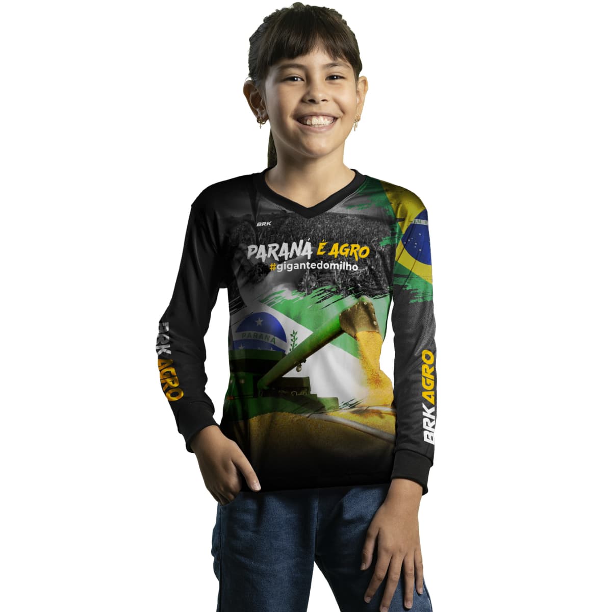 Camisa Agro Brk Paraná é Agro Milho com Proteção Solar UV50+ - Brk Agro