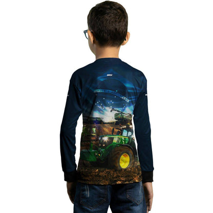 Camisa Agro Brk Trator Verde Brasil Azul com Proteção Solar UV50+ - Brk Agro