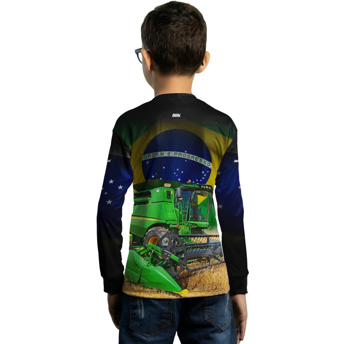 Camisa Infantil Agro Brk Colheitadeira com UV50+ - Brk Agro
