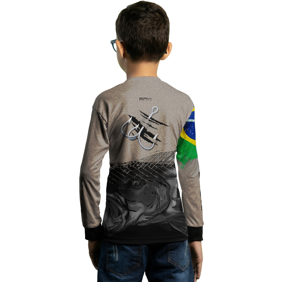 Camisa Infantil de Pesca Brk Garateia Tucunaré Brasil com UV50+ - Brk Agro