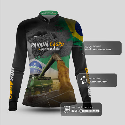 Camisa Agro Feminina Brk Paraná é Agro com Proteção Solar UV50+ - Brk Agro