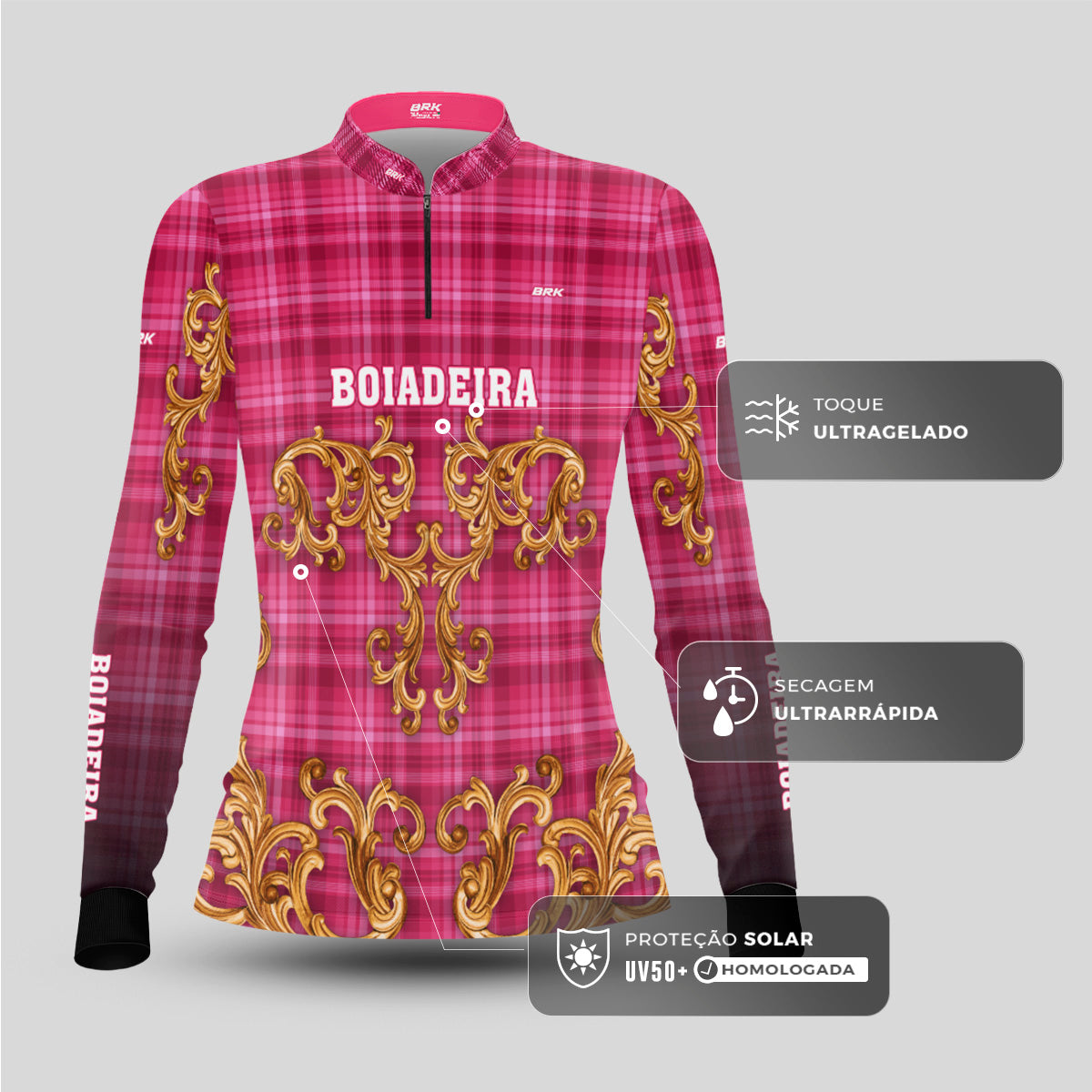 Camisa Agro Feminina Brk Boiadeira com Proteção Solar UV50+ - Brk Agro