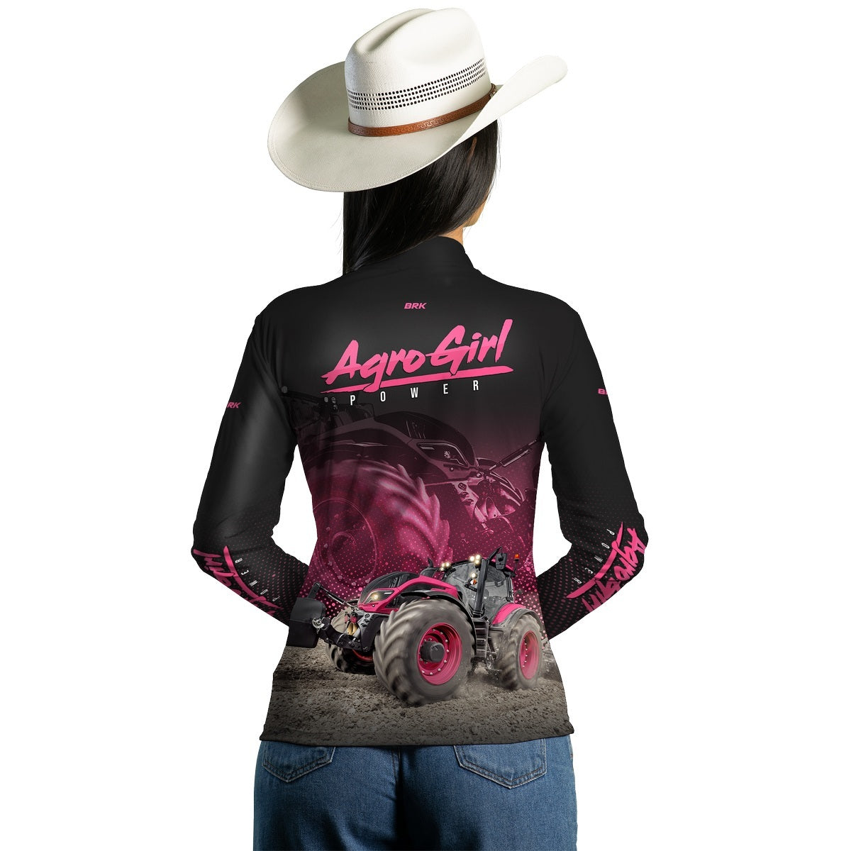 Camisa Agro Brk Agro Girl Power Rosa com Proteção Solar UV50+ - Brk Agro