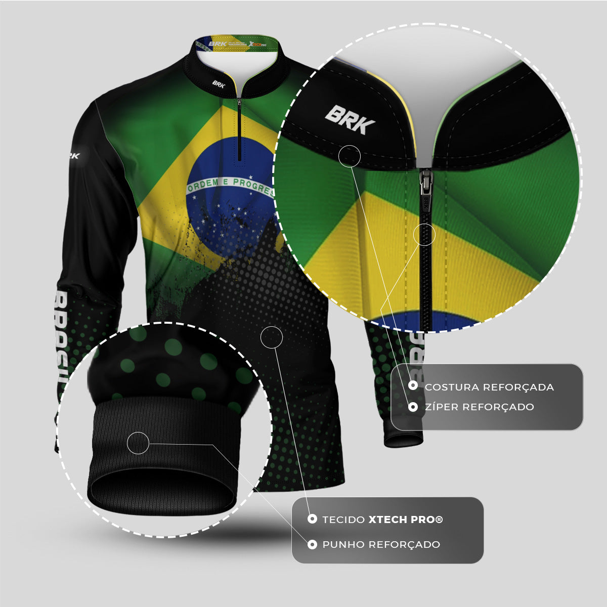 Kit Casal Camisas UV50+ Brk Brasil - Brk Agro