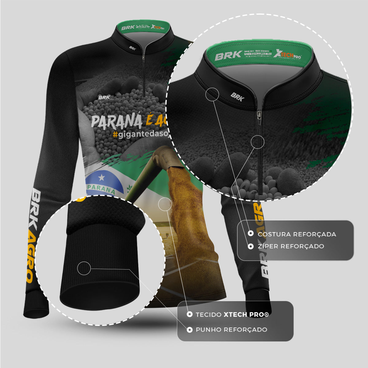 Camisa Agro Feminina Brk Paraná é Agro com Proteção Solar UV50+ - Brk Agro
