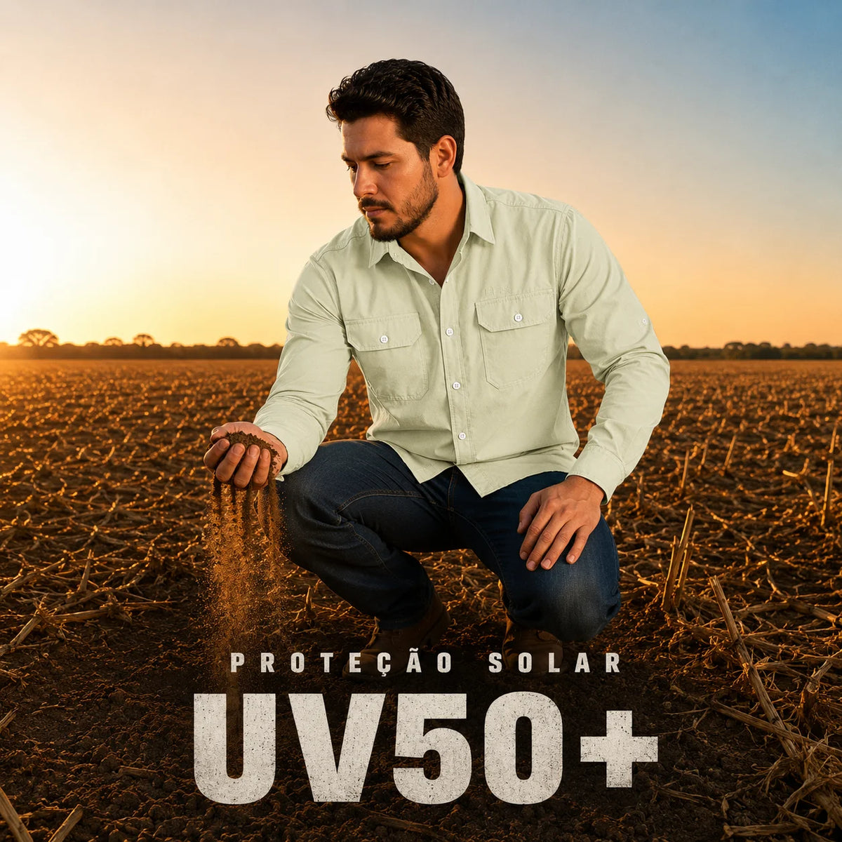 Camisa Work Verde Claro com Proteção UV50+