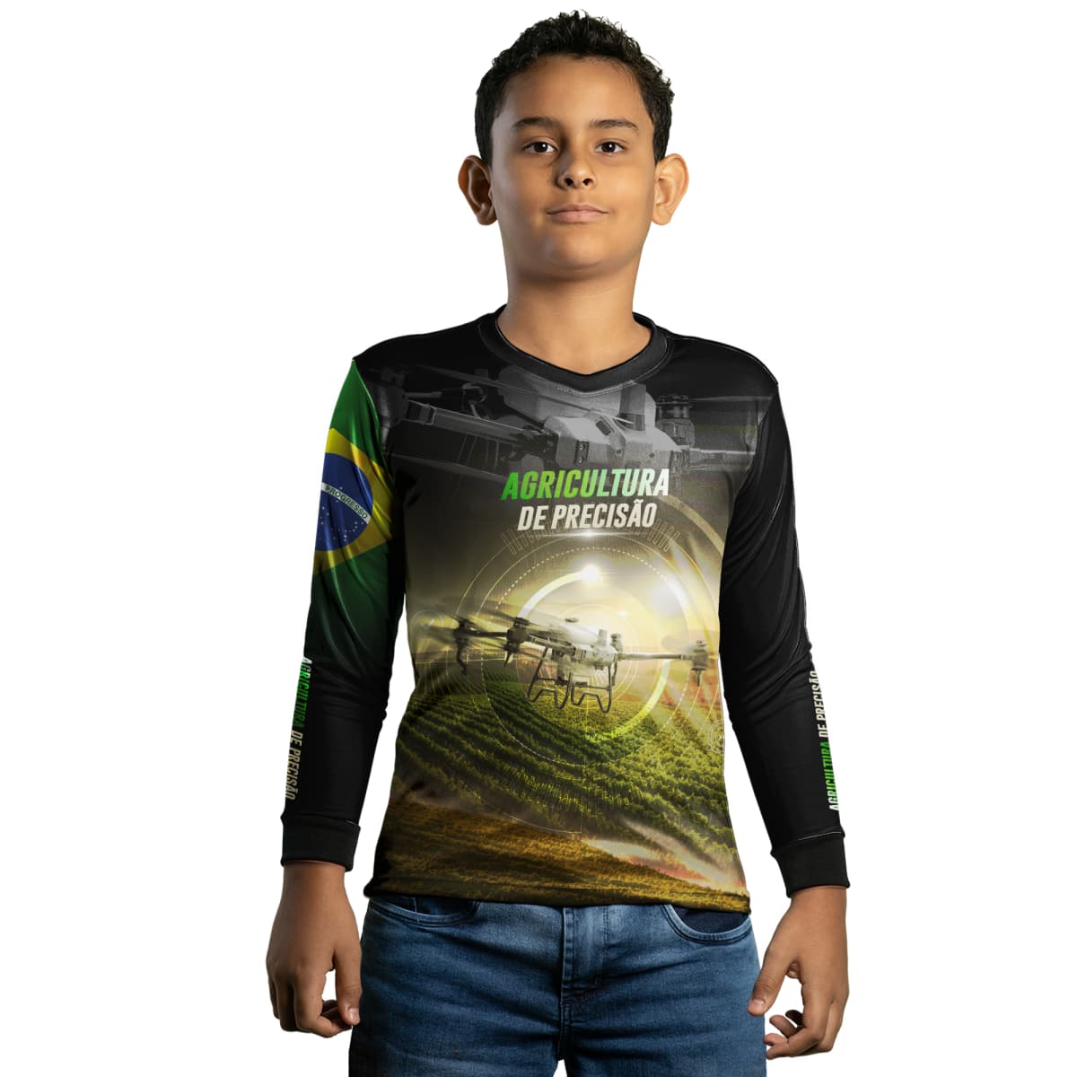 Camisa Infantil Agro Brk Drone Agricultura de Precisão com Proteção Solar UV50+ - Brk Agro