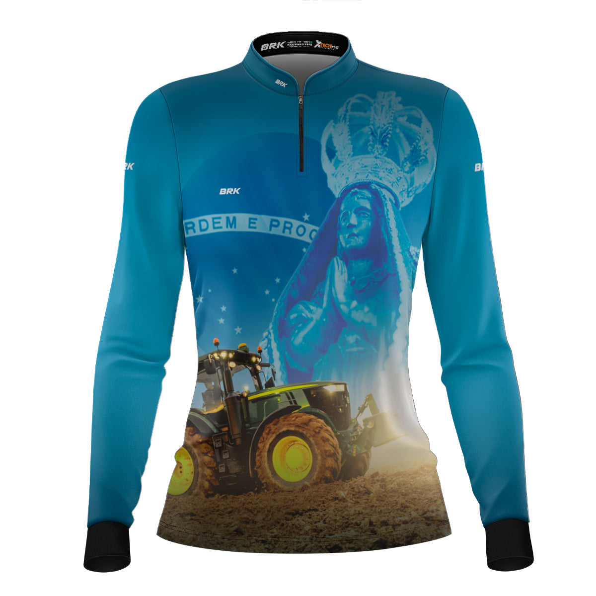 Camisa Agro Feminina Brk Padroeira Nossa Senhora com Proteção Solar UV50+ - Brk Agro