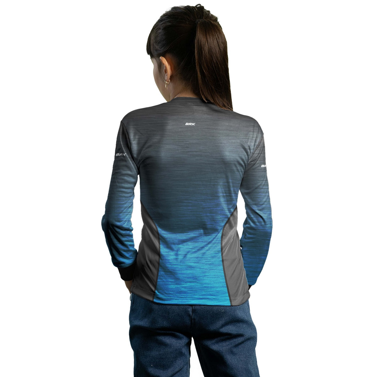 Camisa Infantil Agro Brk Mescla Cinza e Azul com Proteção Solar UV50+ - Brk Agro