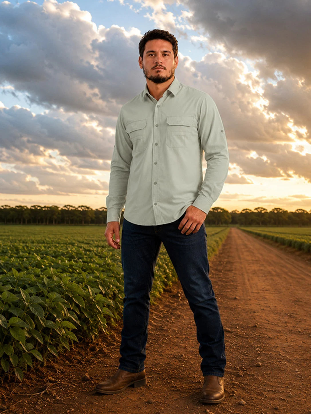 Camisa Work Areia com Proteção UV50+