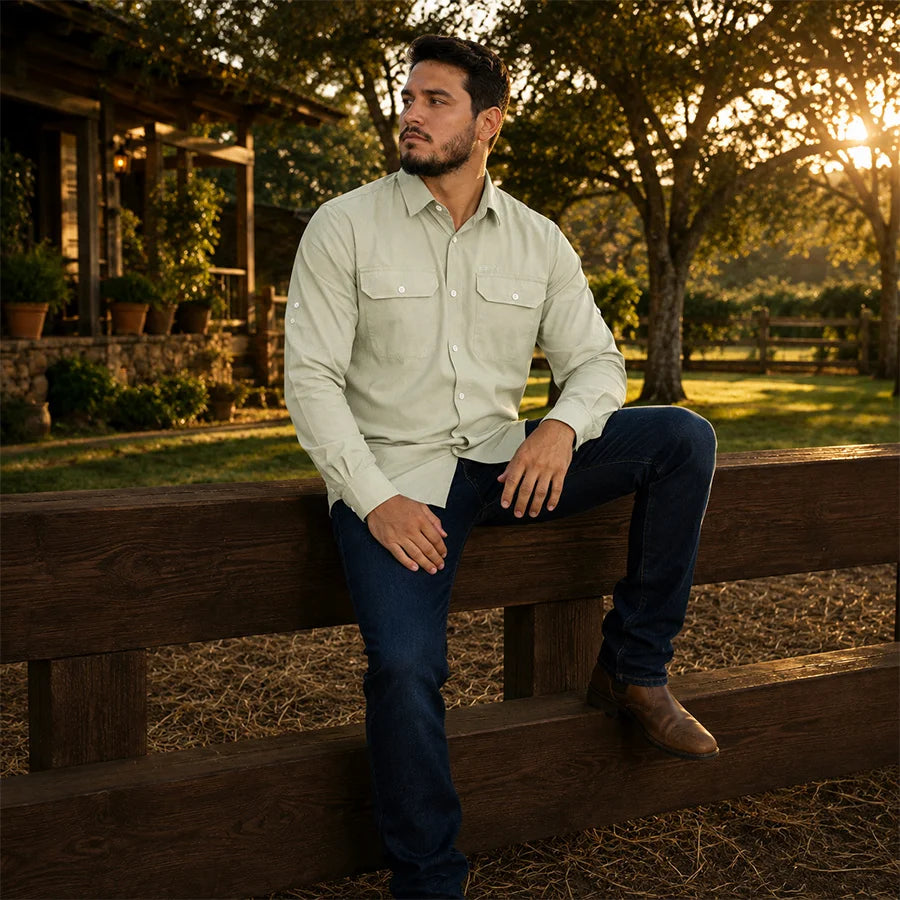 Camisa Work Verde Claro com Proteção UV50+