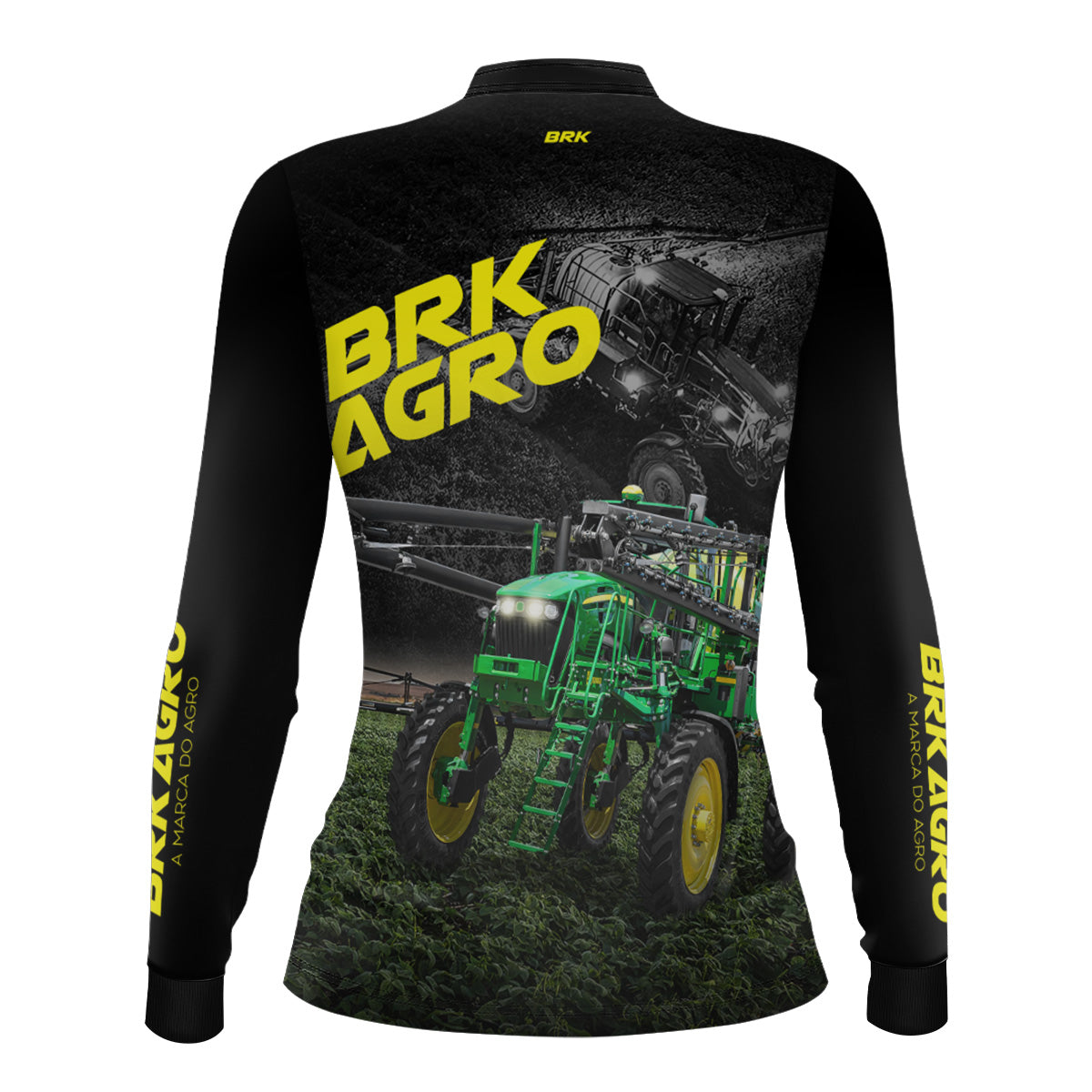 Camisa Agro Feminina Brk Trator Pulverizador M4000 Escura com Proteção Solar UV50+