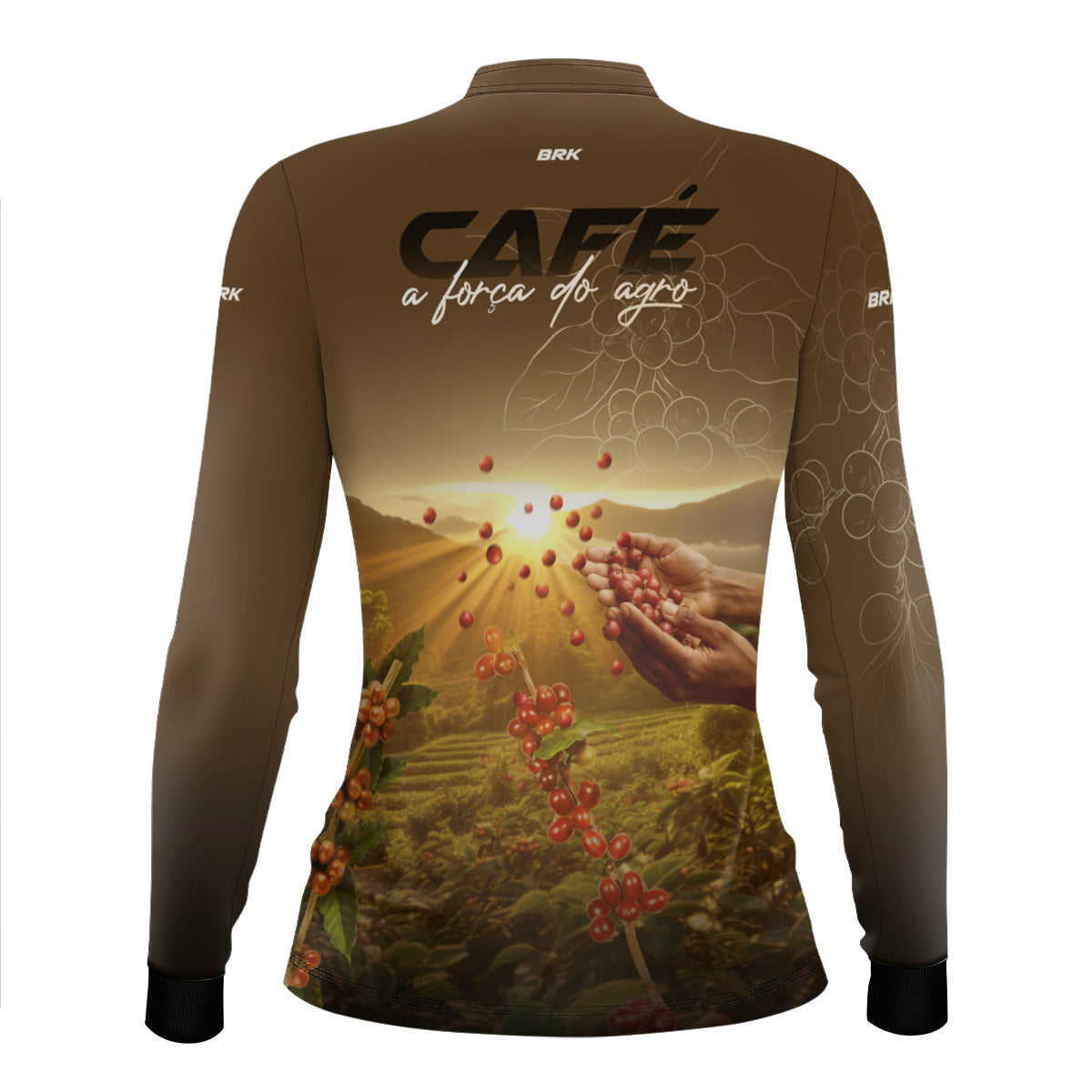 Camisa Agro Feminina Brk Café A Força do Agro com Proteção Solar UV50+ - Brk Agro