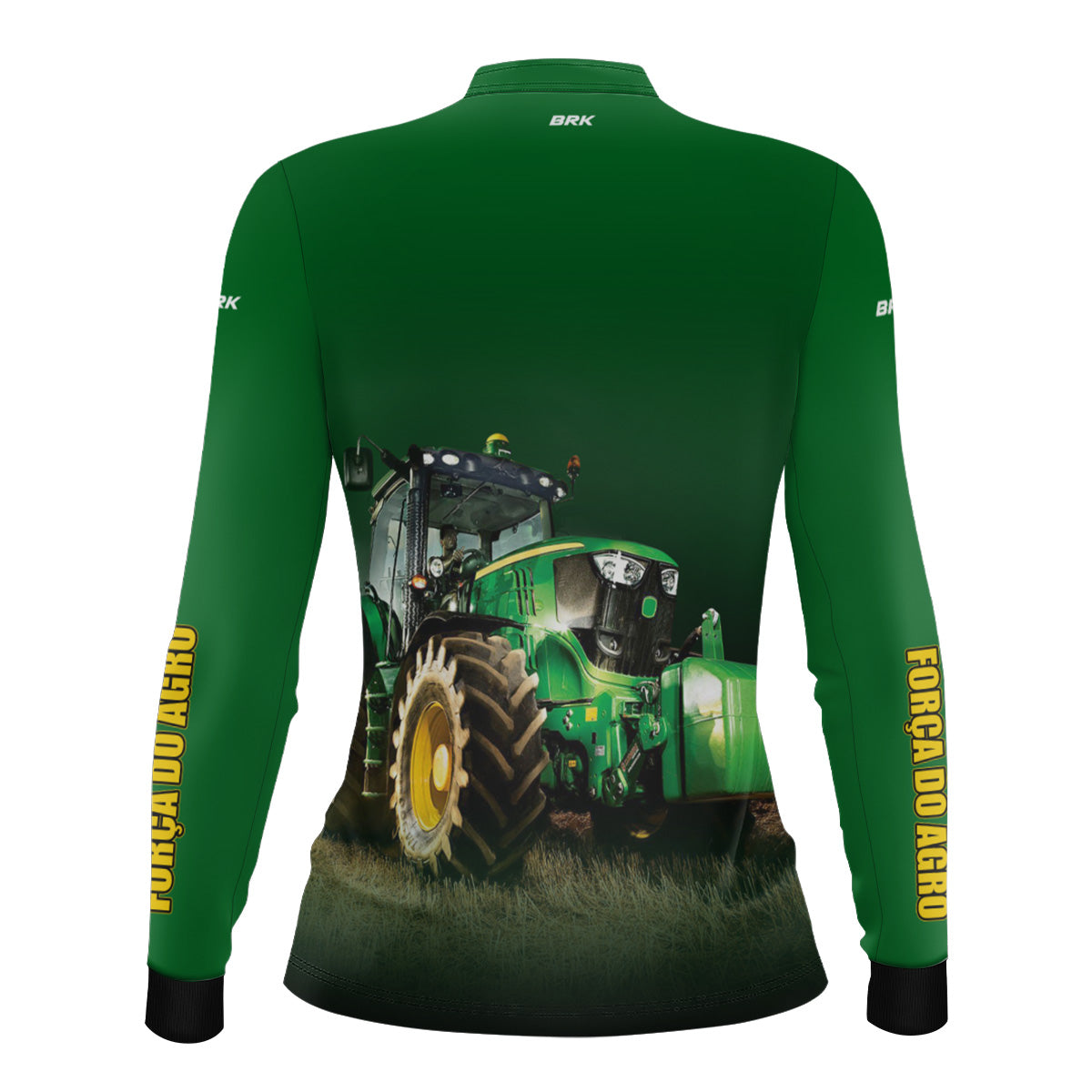Camisa Feminina Agro Brk Força do Agro Trator Verde com UV50+ - Brk Agro