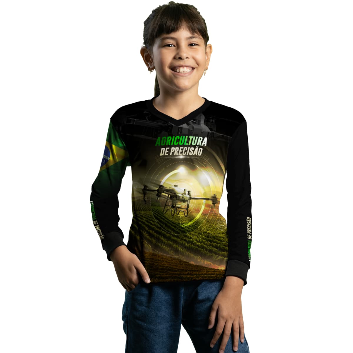 Camisa Infantil Agro Brk Drone Agricultura de Precisão com Proteção Solar UV50+ - Brk Agro