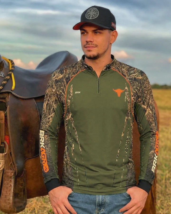 Camisa Agro Brk Camuflado Real Tree Agronomia com Proteção Solar UV50+
