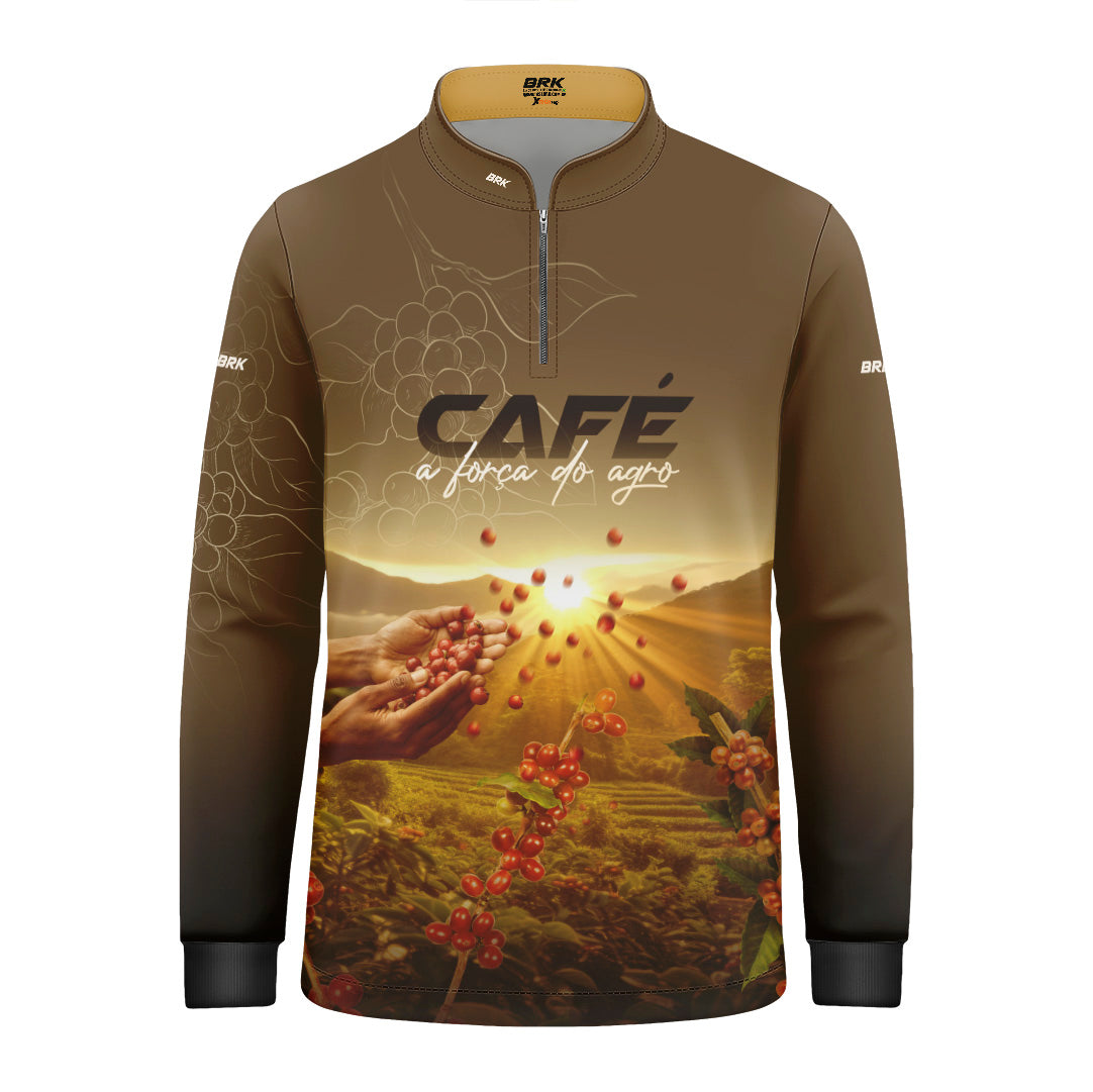 Camisa Agro Infantil Brk Café A Força do Agro com Proteção Solar UV50+ - Brk Agro