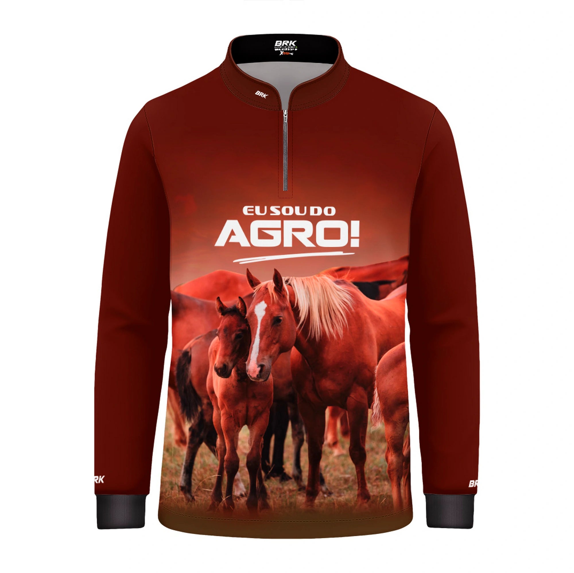 Camisa UV50 Agro Infantil Brk Eu Sou do Agro Azul Brasil