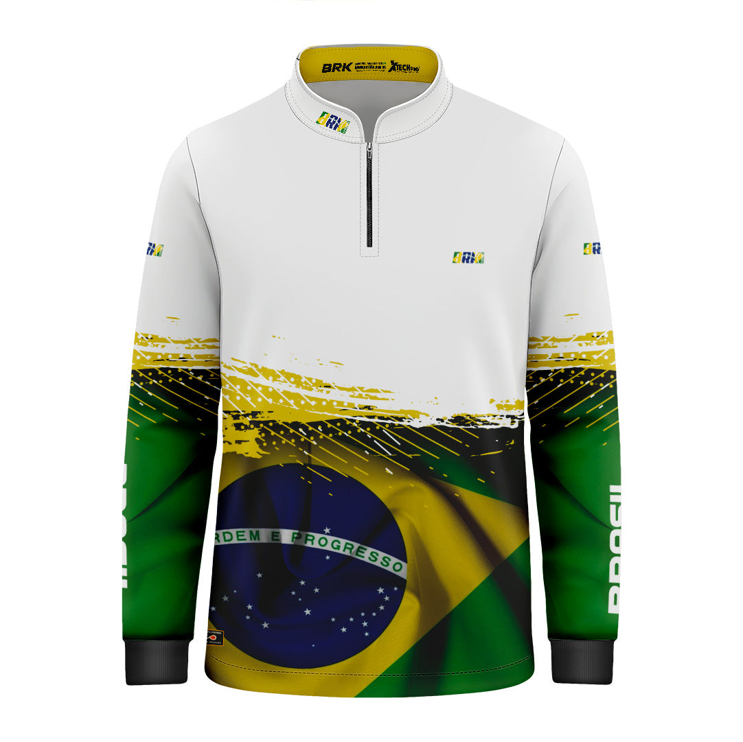 Camisa Infantil Agro Brk Brasil Branca com Proteção Solar UV50+